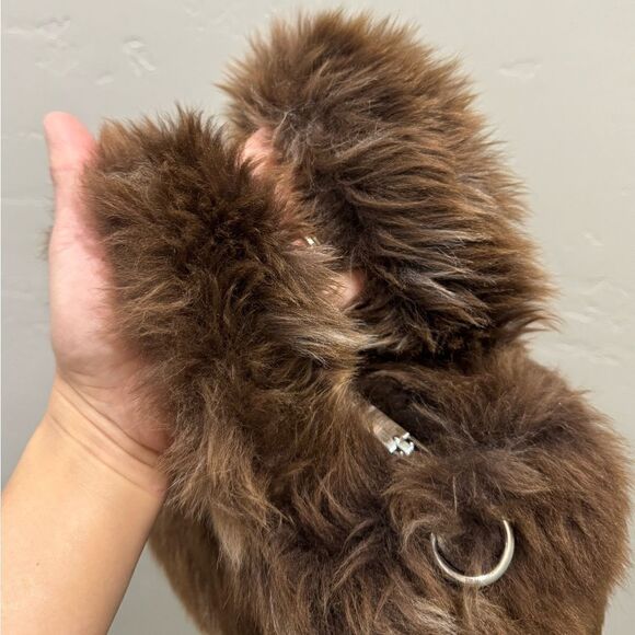 Brownish Handmade Natural Shearling Leather Top Handle Bag/ShoulderBag/Crossbody - Picture 13 of 16